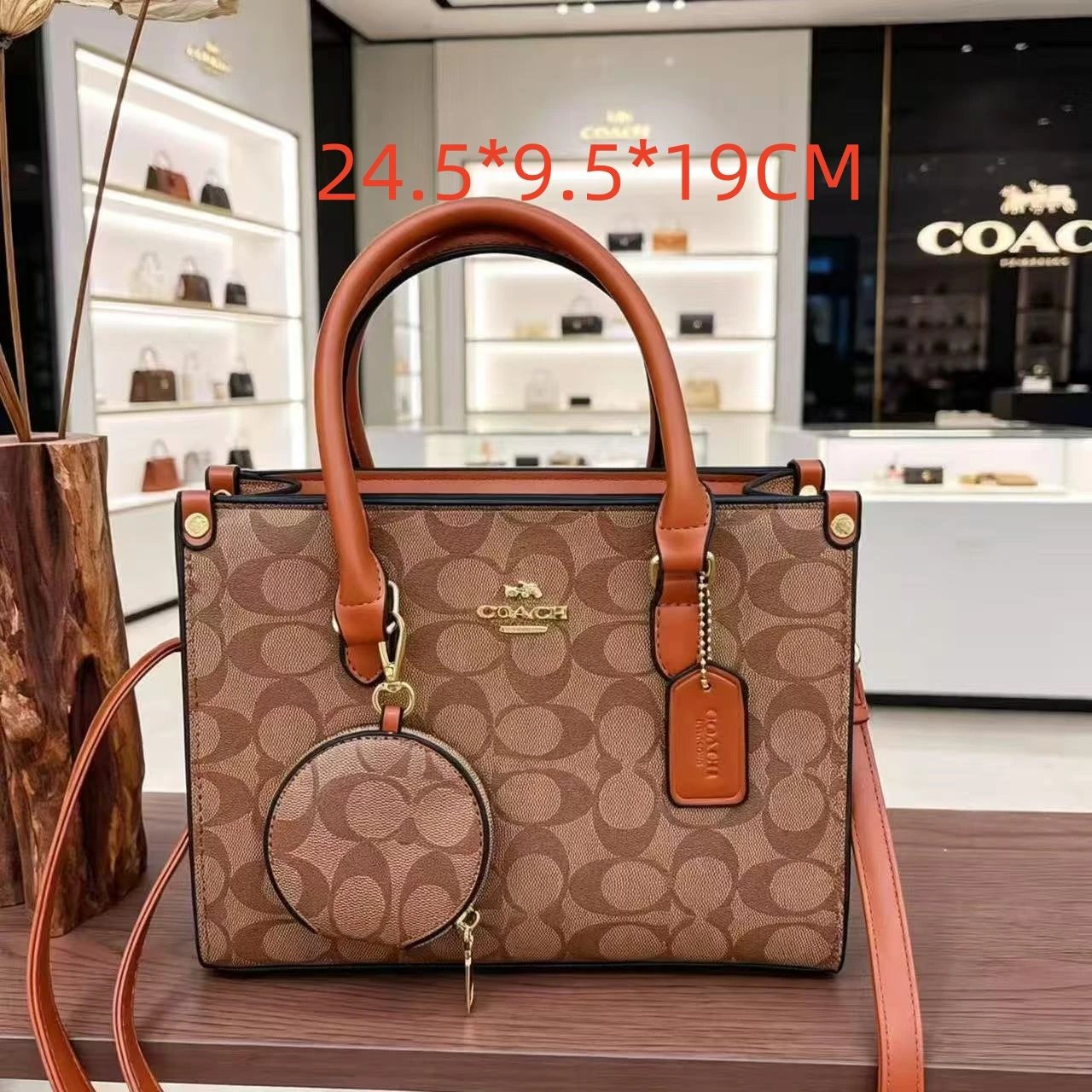Coach Shoulder Bags Teri Signature Canvas Chain Bag — 37