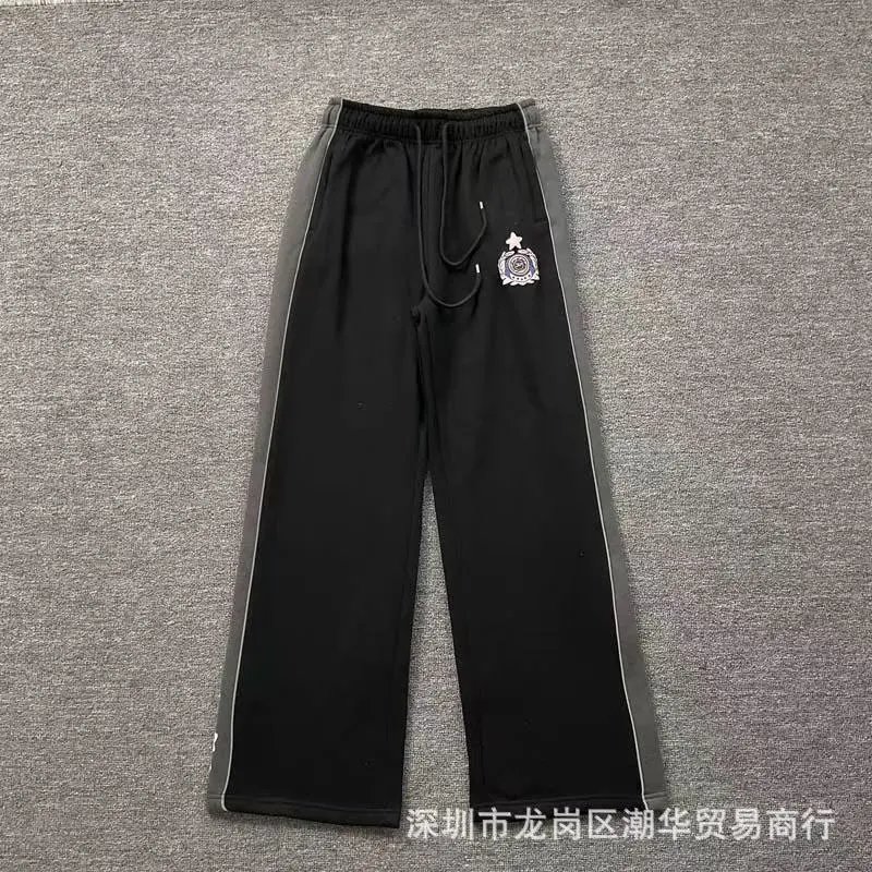 Balenciaga Trousers Wide-leg drawstring sweatpants with side stripes — 14