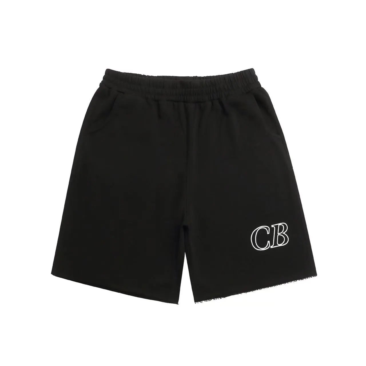 Cole Buxton Shorts CBX Logo Raw-Hem Sweat — 14