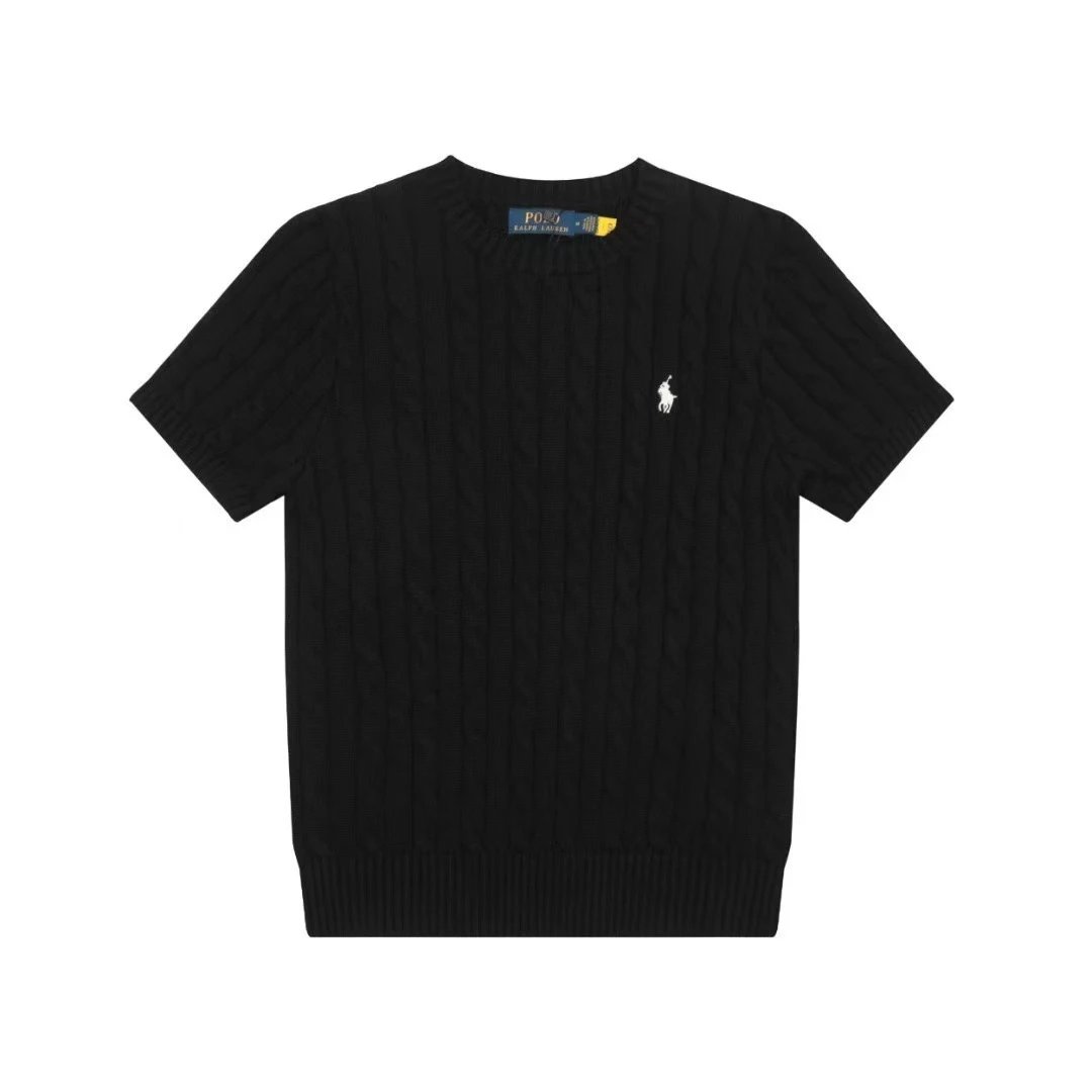 Polo Ralph Lauren Knitwear Short-Sleeve Cable-Knit Shirt — 40