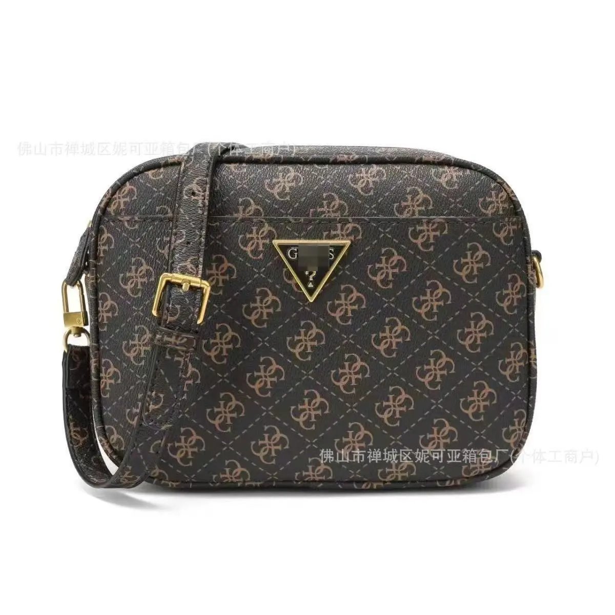 GUESS Crossbody Bags Double-Zip Logo-Print Chain-Strap Bag — 20(23.5*17.5*7.5CM)