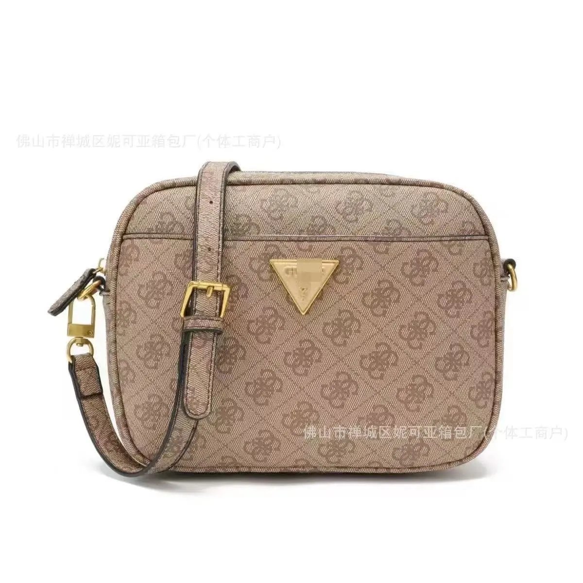 GUESS Crossbody Bags Double-Zip Logo-Print Chain-Strap Bag — 22(23.5*17.5*7.5CM)