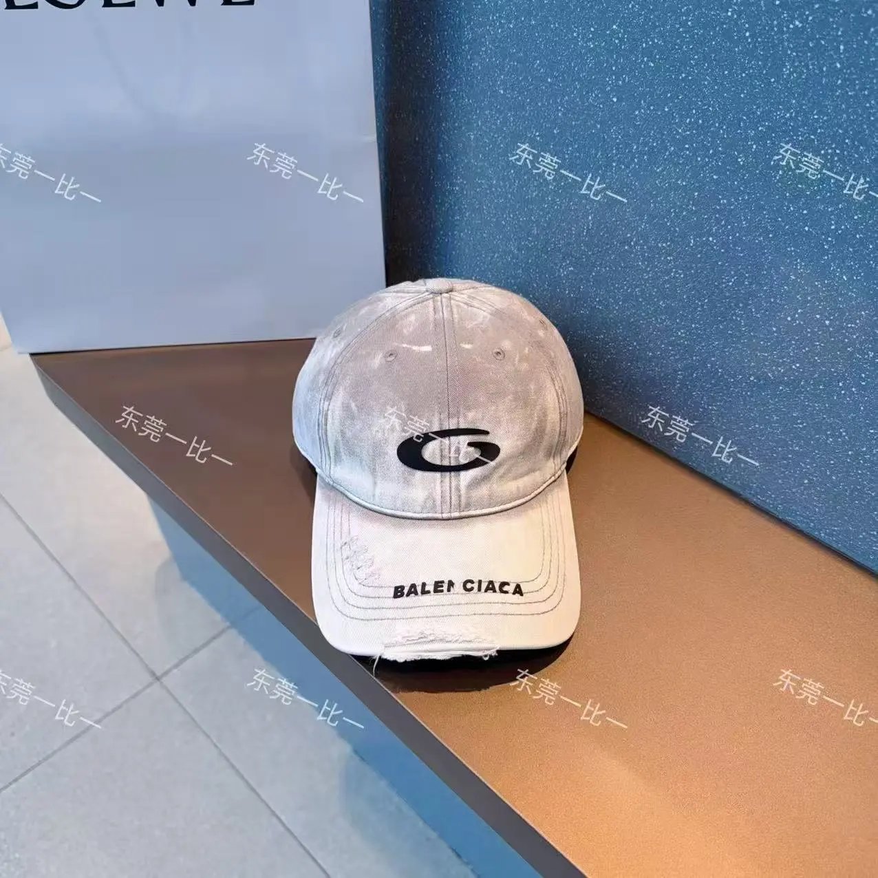 Balenciaga Hats Distressed Logo Baseball Cap — 17
