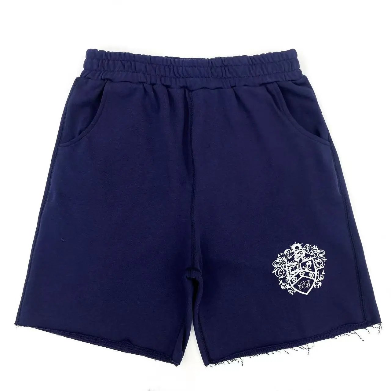 Cole Buxton Shorts CBX Logo Raw-Hem Sweat — 22