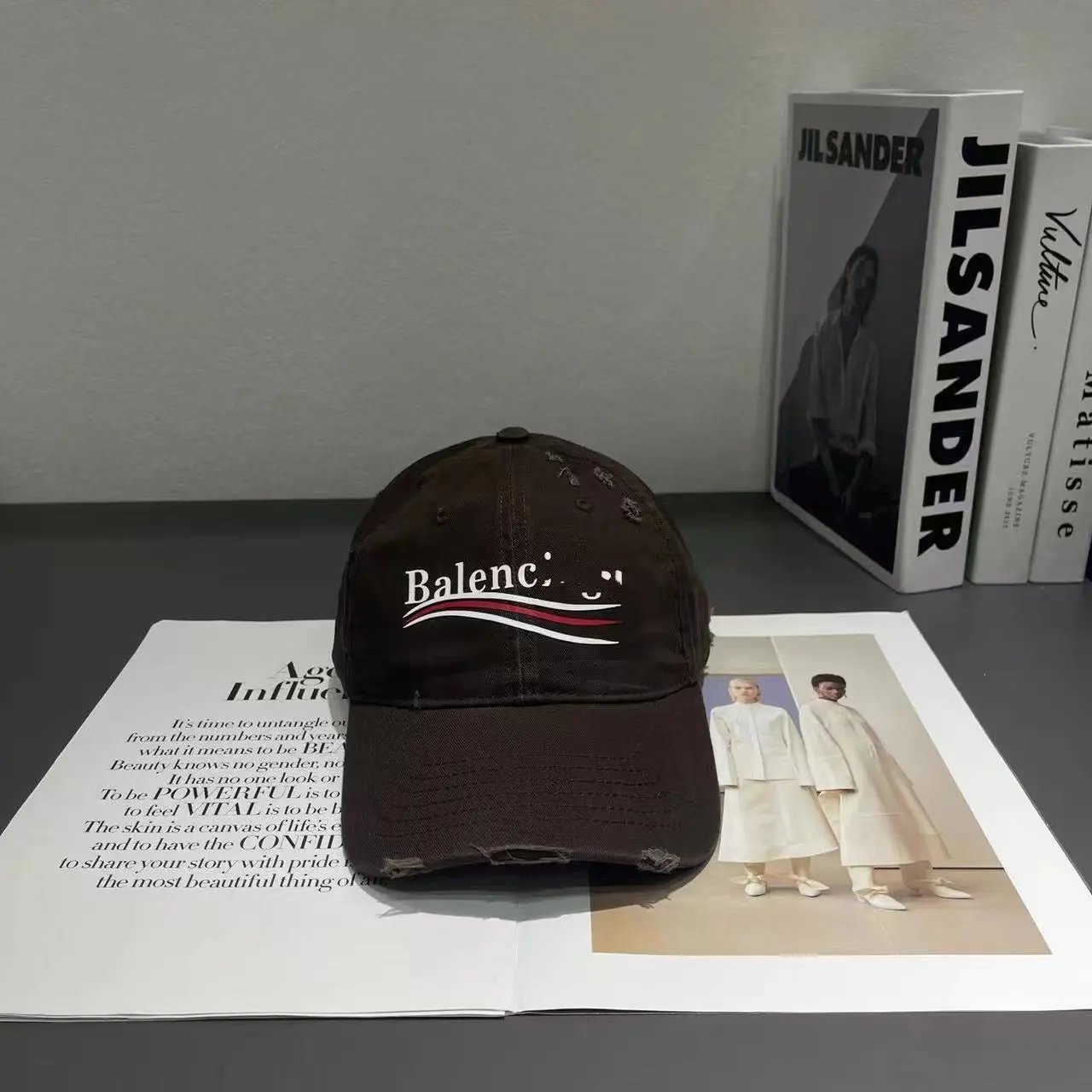 Balenciaga Hats Distressed Logo Baseball Cap — 27