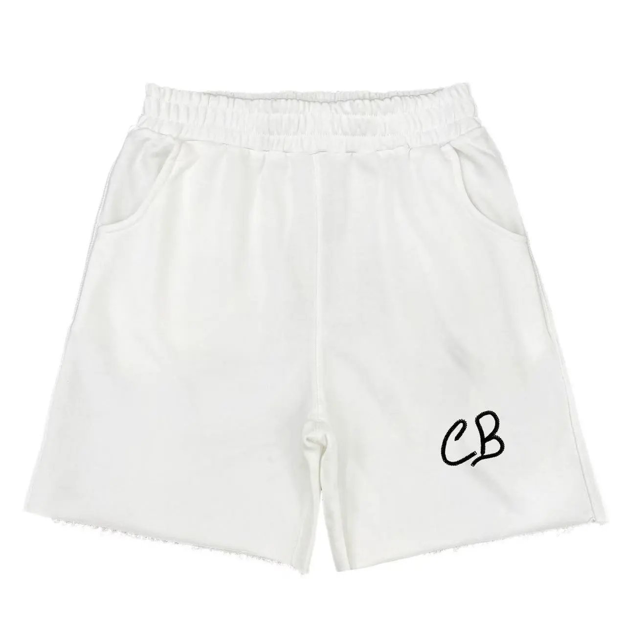 Cole Buxton Shorts CBX Logo Raw-Hem Sweat — 18