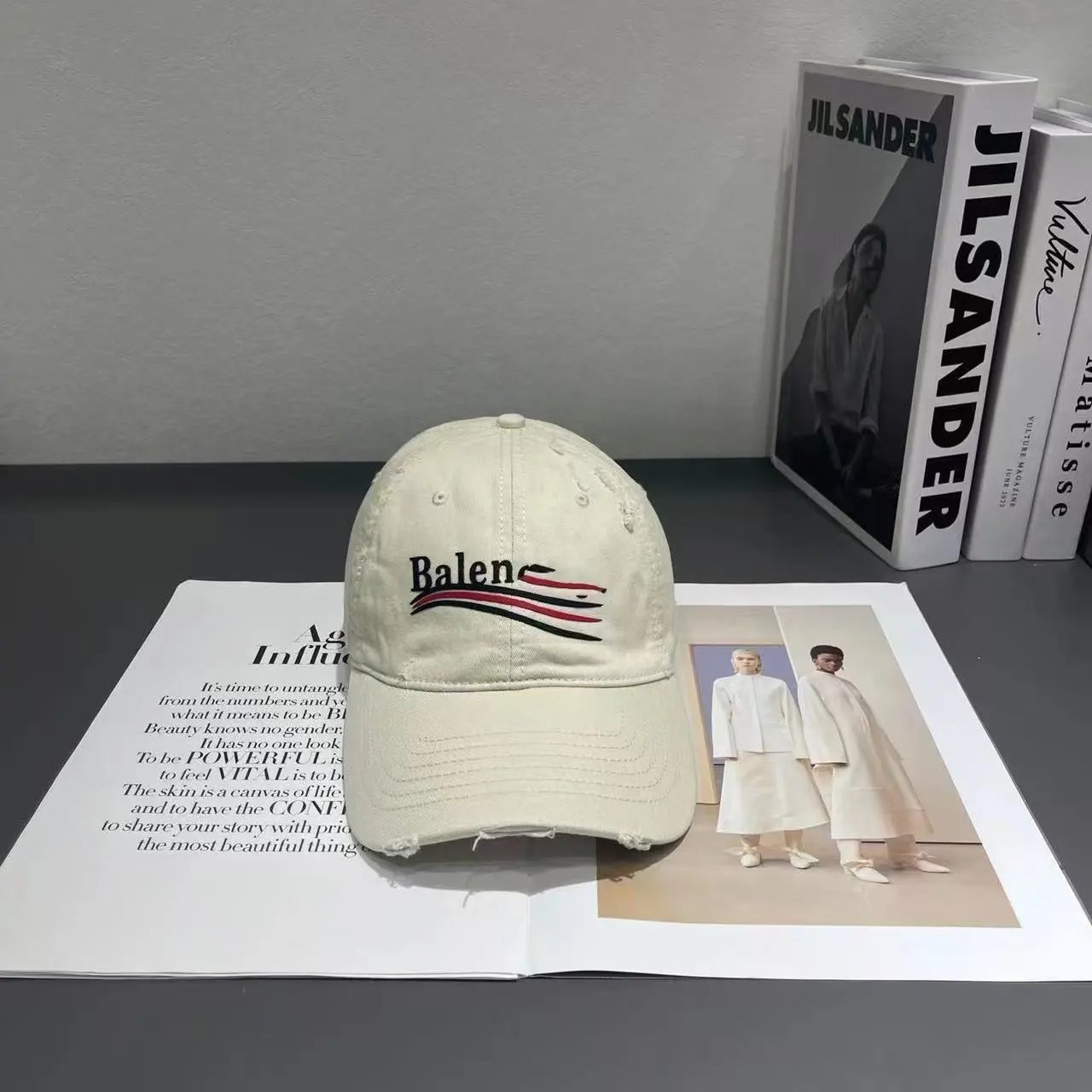 Balenciaga Hats Distressed Logo Baseball Cap — 26