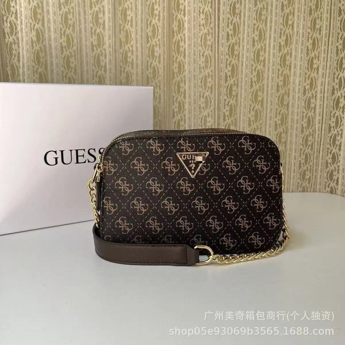 GUESS Crossbody Bags Double-Zip Logo-Print Chain-Strap Bag image 8