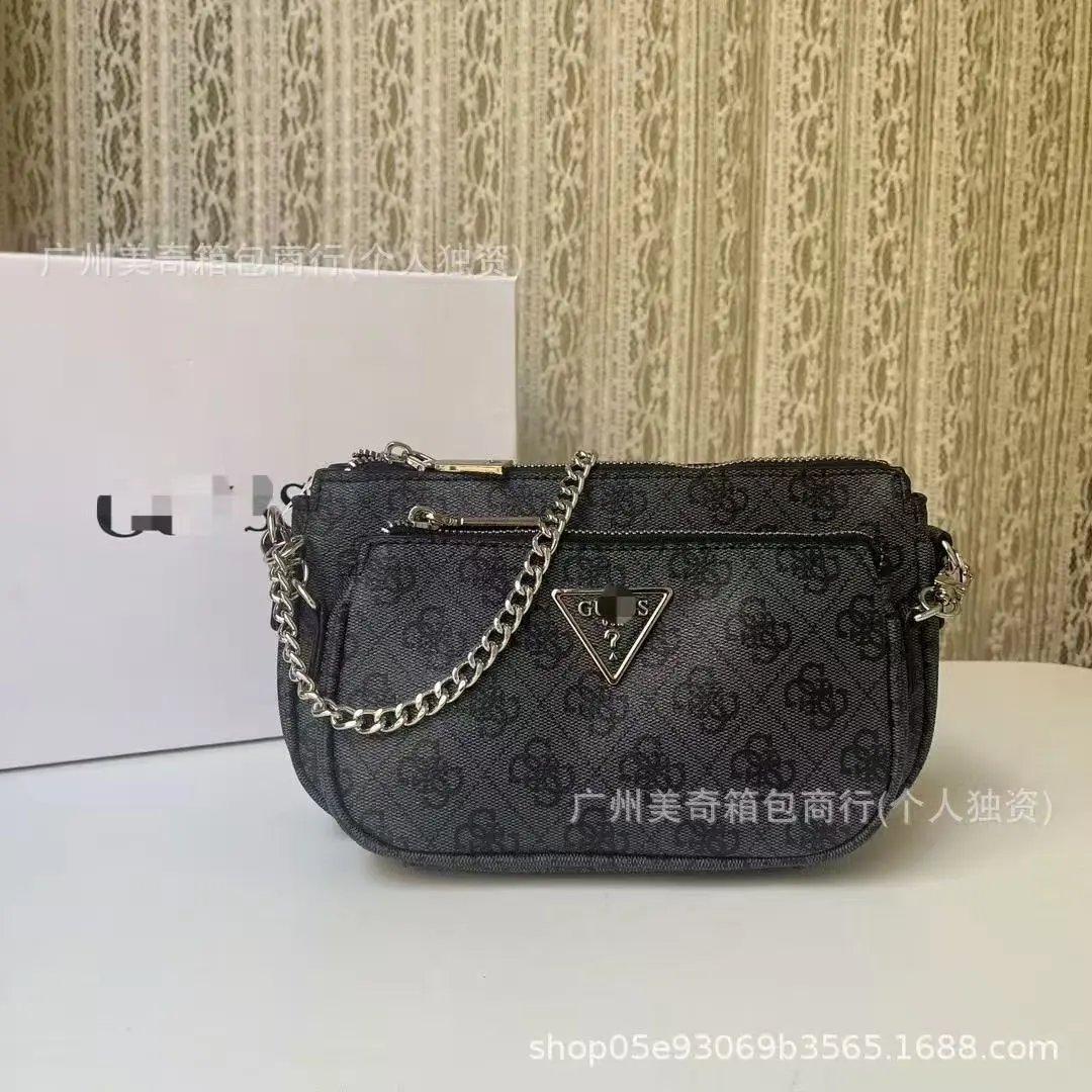 GUESS Crossbody Bags Double-Zip Logo-Print Chain-Strap Bag image 11