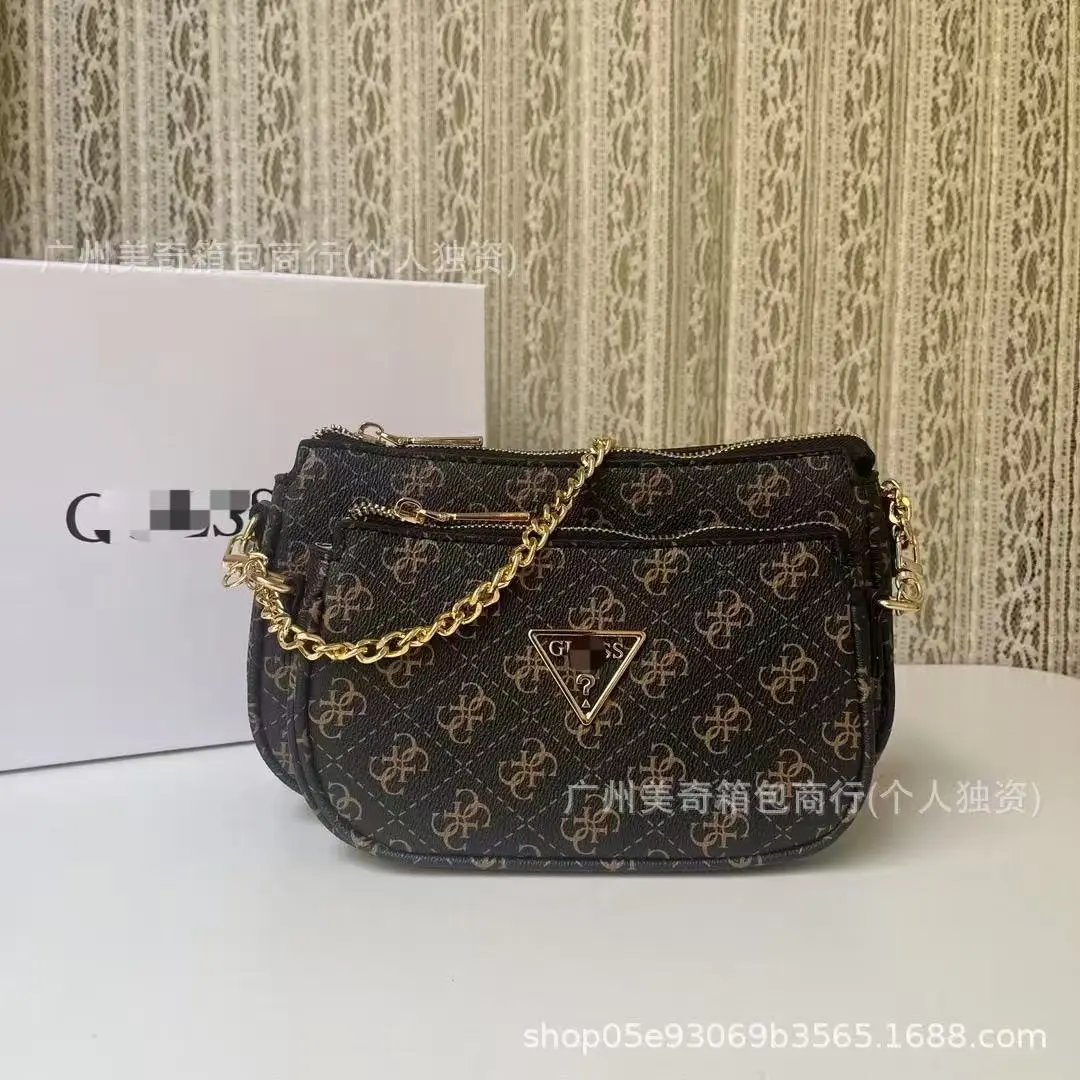 GUESS Crossbody Bags Double-Zip Logo-Print Chain-Strap Bag image 13