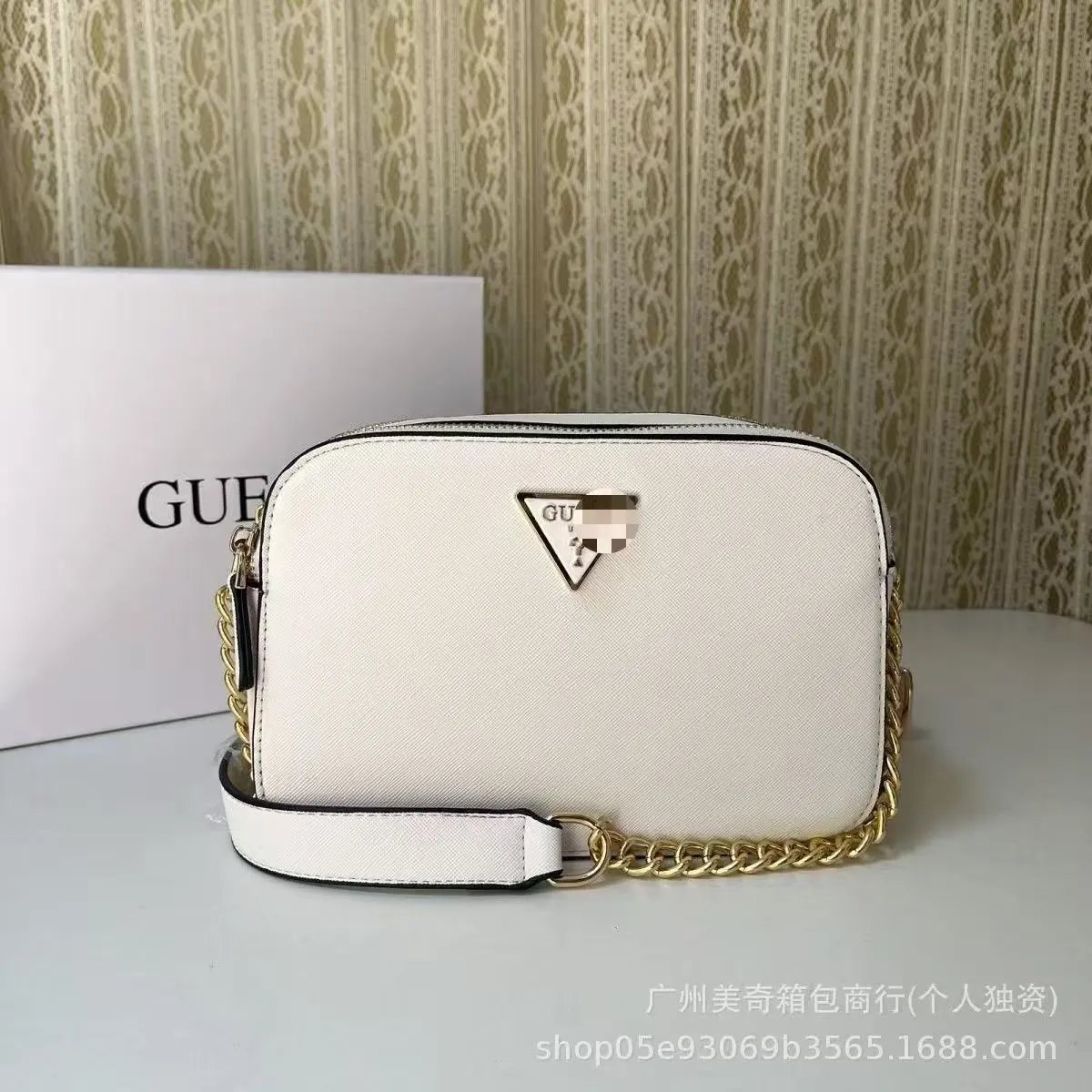 GUESS Crossbody Bags Double-Zip Logo-Print Chain-Strap Bag image 9