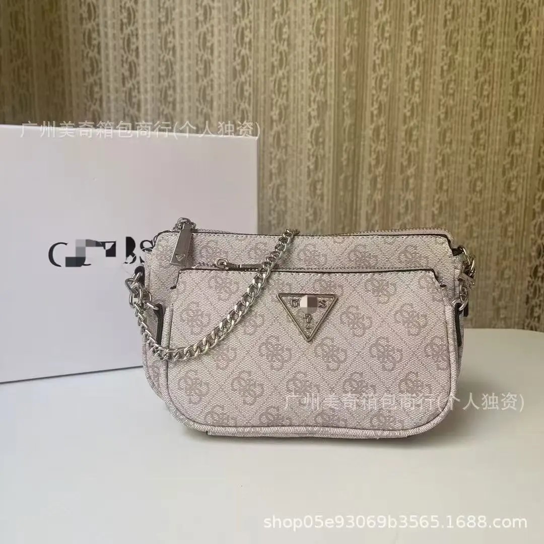 GUESS Crossbody Bags Double-Zip Logo-Print Chain-Strap Bag image 14