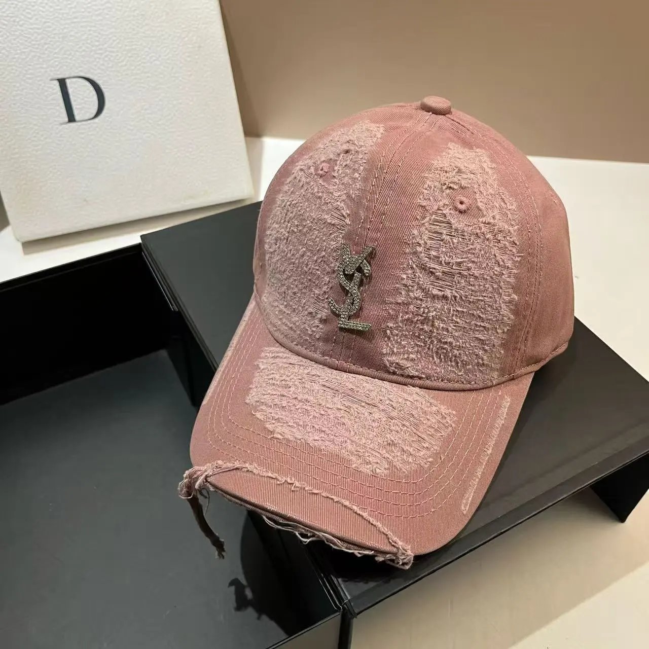 Balenciaga Hats Distressed Logo Baseball Cap — 33