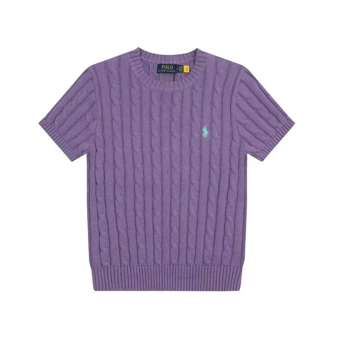 Polo Ralph Lauren Knitwear Short-Sleeve Cable-Knit Shirt — 36
