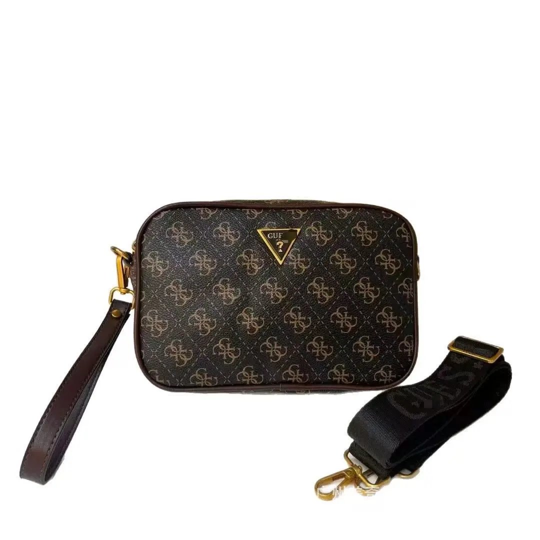 GUESS Crossbody Bags Double-Zip Logo-Print Chain-Strap Bag — 13(22*7*15CM)