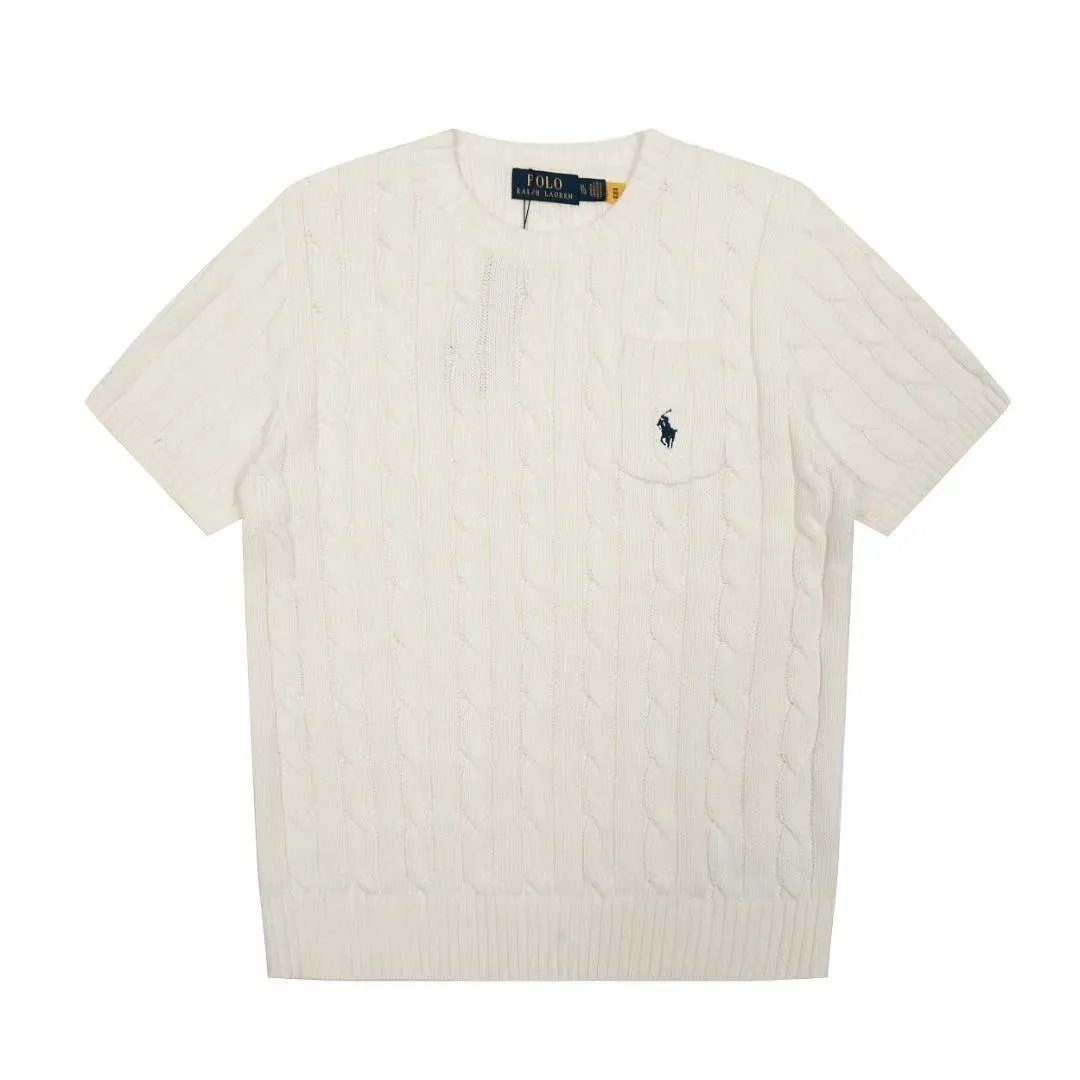 Polo Ralph Lauren Knitwear Short-Sleeve Cable-Knit Shirt — 16
