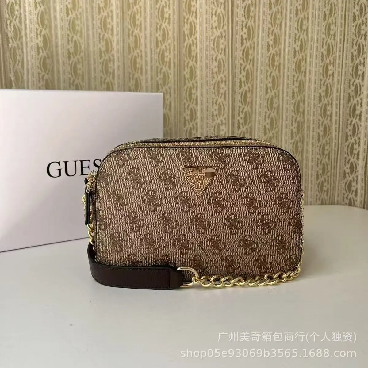 GUESS Crossbody Bags Double-Zip Logo-Print Chain-Strap Bag image 10