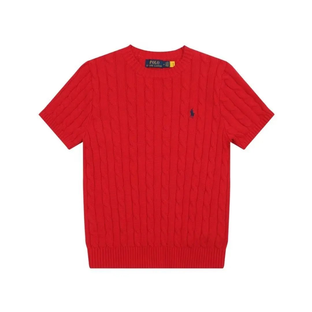 Polo Ralph Lauren Knitwear Short-Sleeve Cable-Knit Shirt — 35