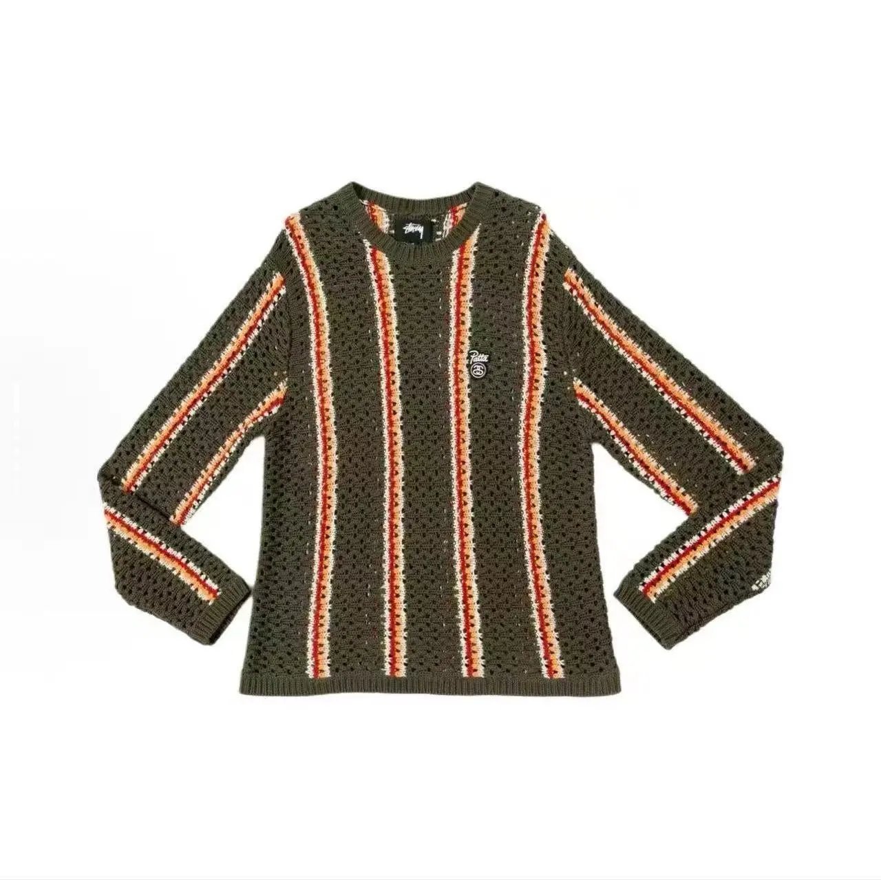 Stüssy Hoodies & Sweatshirts Waffle-Knit Raglan Crewneck Sweatshirt — 32