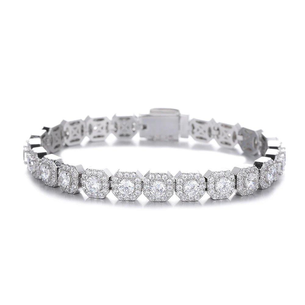 7MM Full Diamond Zircon Super Flash Rock Candy Bracelet Hip Hop Niche Nightclub TM777144627792