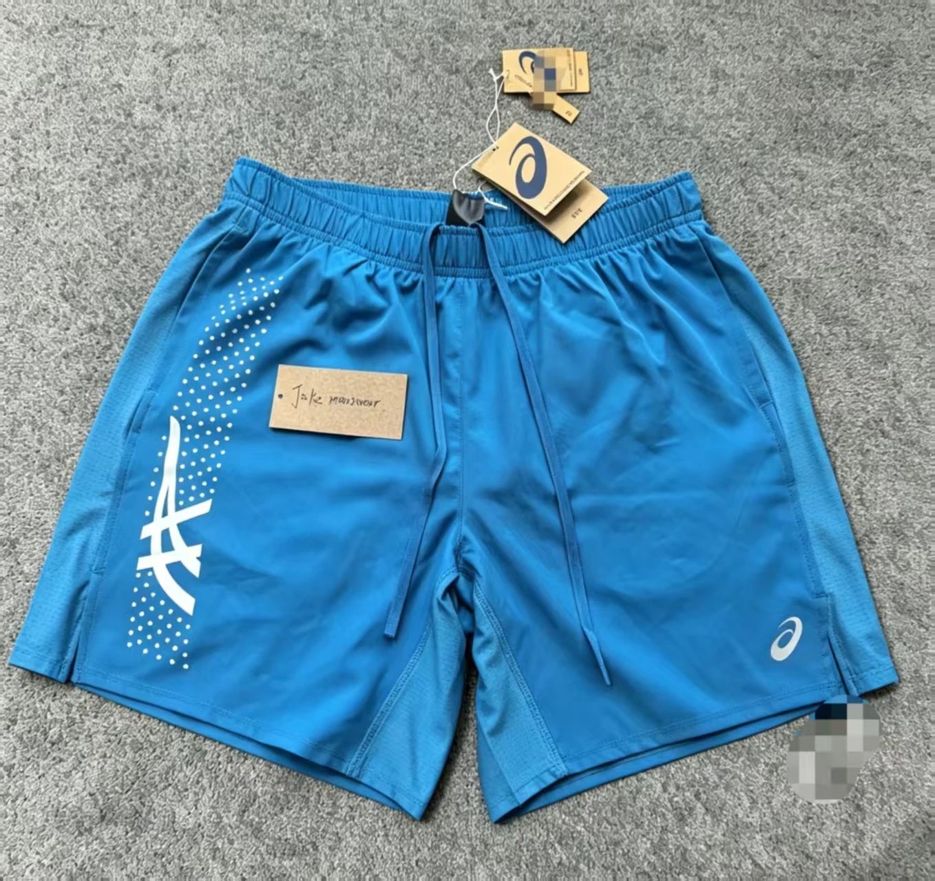 blue shorts