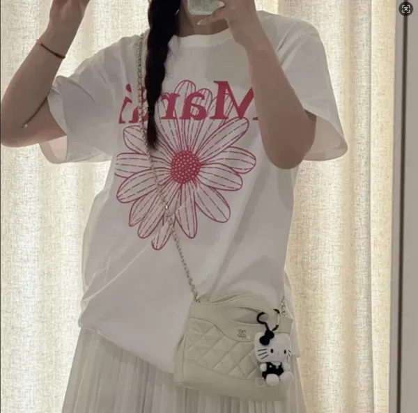 Design Floral Graphic Print Black T-Shirt - 4