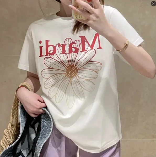 Design Floral Graphic Print Black T-Shirt - 7