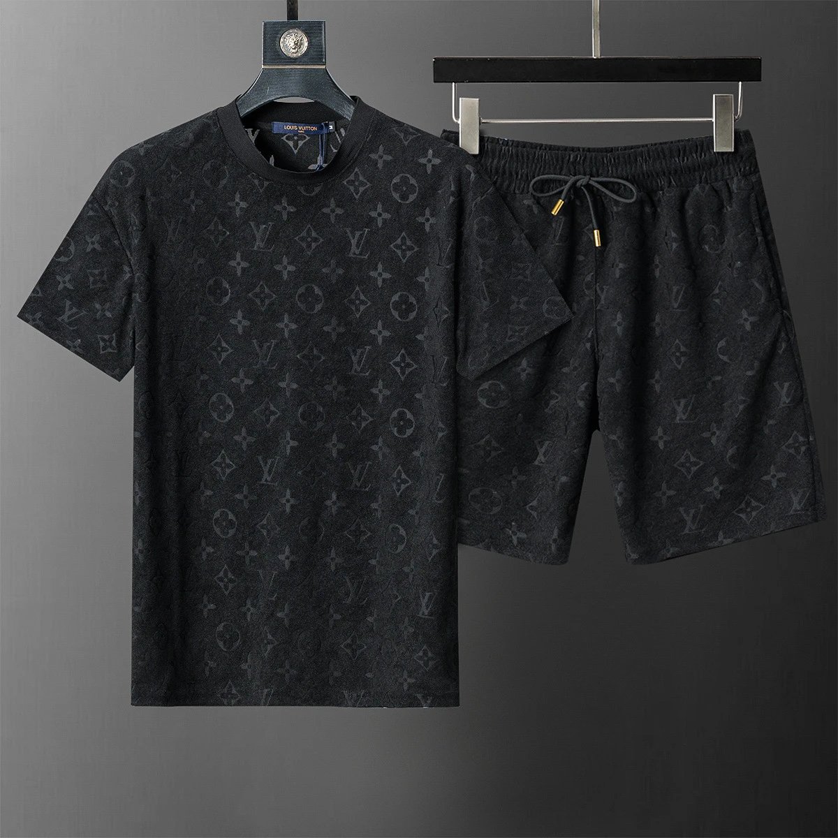 Dior Matching Sets Embossed monogram T-shirt and shorts set — 6635 Black suit