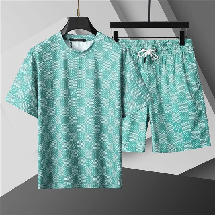 Dior Matching Sets Embossed monogram T-shirt and shorts set — 91128 Light green suit