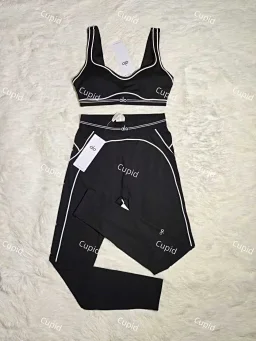 thumbnail for 欧美跨境女装夏季新款字母时尚瑜伽运动休闲两件套套装*无质量问题不可无理由退货