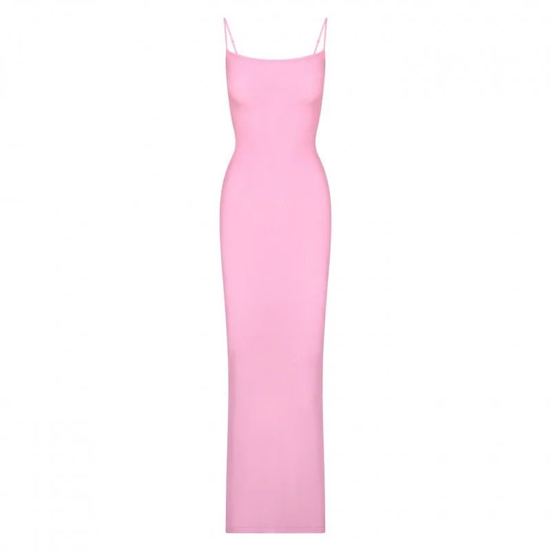 Pink [spaghetti strap long skirt] high version