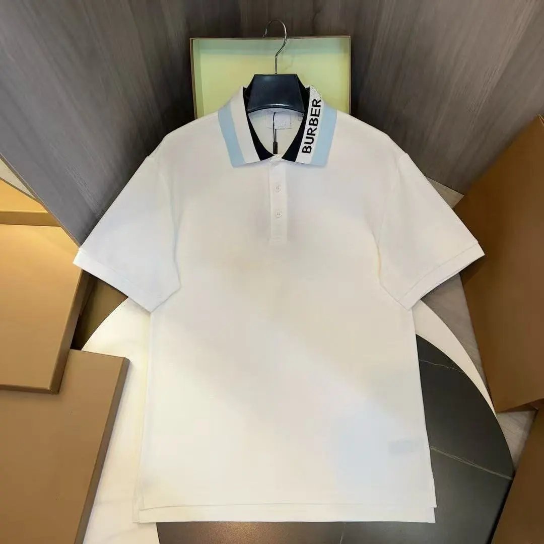 Burberry Shirts Short-Sleeve Polo Shirt with Check Collar — 11.