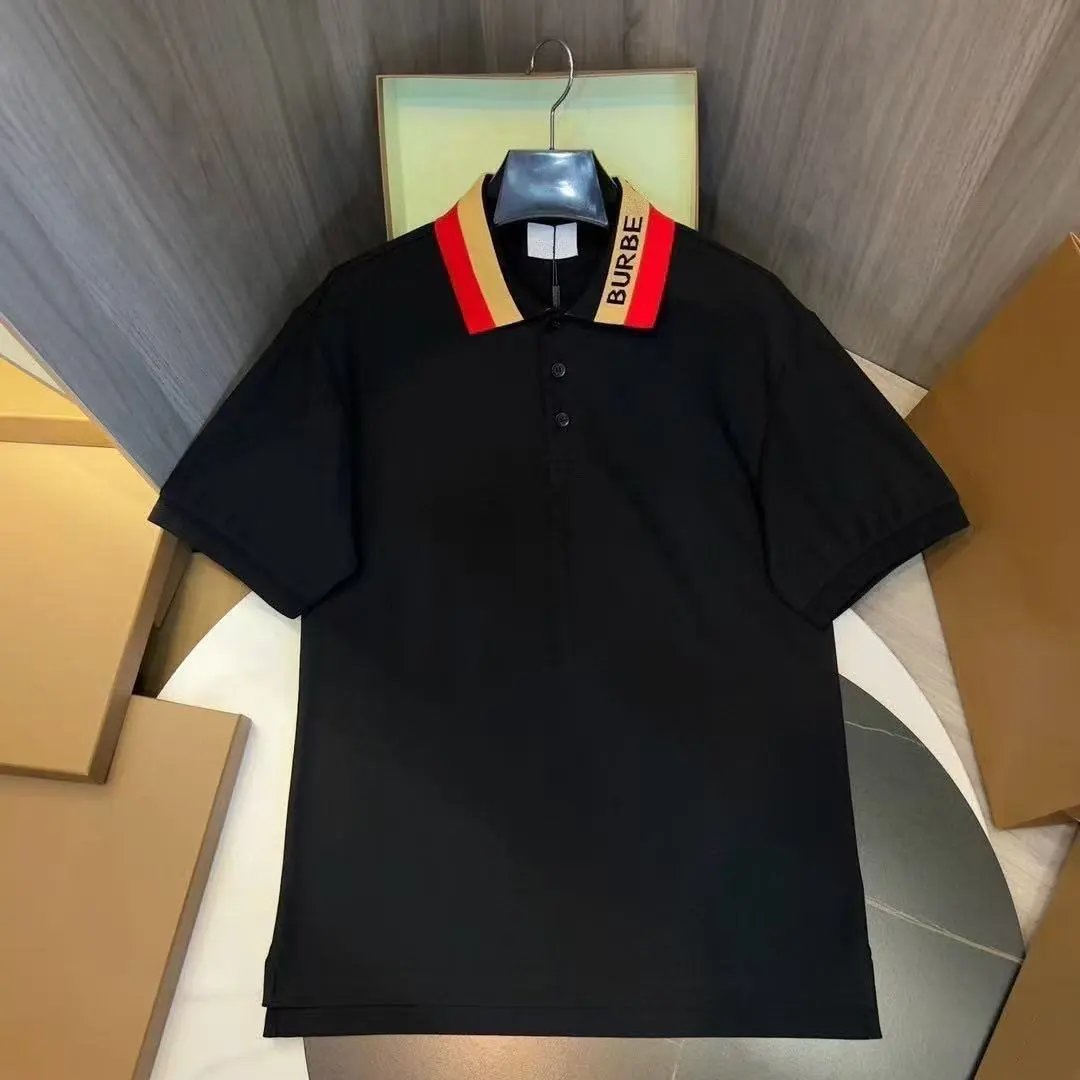 Burberry Shirts Short-Sleeve Polo Shirt with Check Collar — 12.