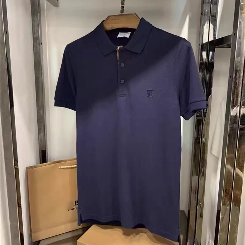 Burberry Shirts Short-Sleeve Polo Shirt with Check Collar — 18.
