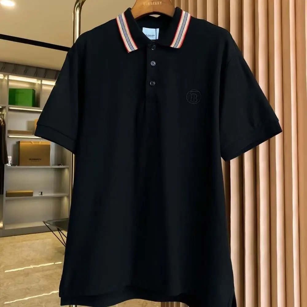 Burberry Shirts Short-Sleeve Polo Shirt with Check Collar — 14.