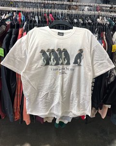 Autisms Treasure House Instagram Cartoon American Retro Penguin Premium Lazy Style Short Sleeve T-shirt Couple's Wear