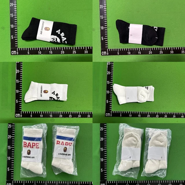 A Bathing Ape Socks Ribbed crew with Head logo product detail image 1