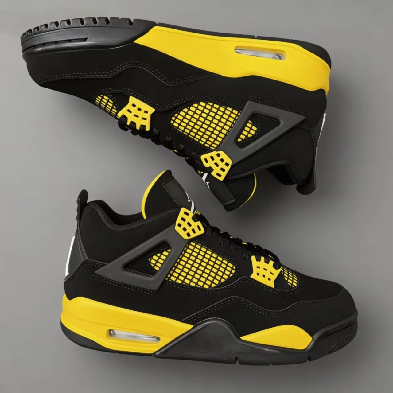 耐克 Nike Air Jordan  潮流 中帮 复古篮球鞋男女同款运动鞋板鞋 乔4  AJ4黄色