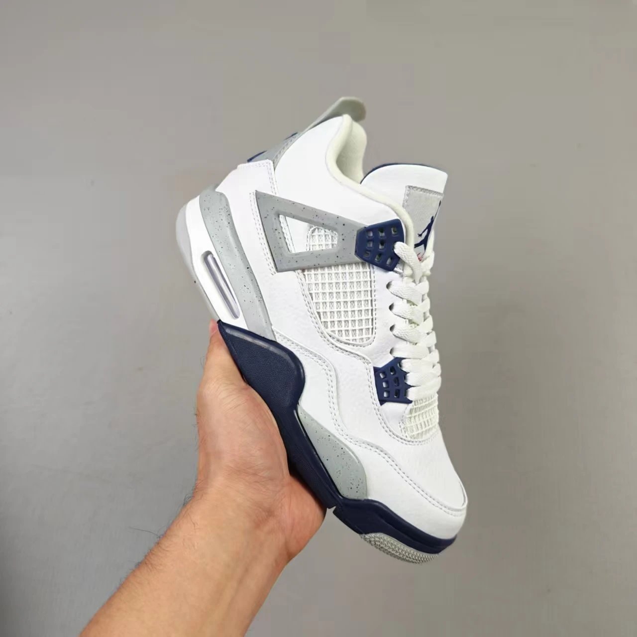 耐克 Nike Air Jordan4 潮流 中帮 复古篮球鞋男女同款运动鞋板鞋 乔4  AJ4蓝白