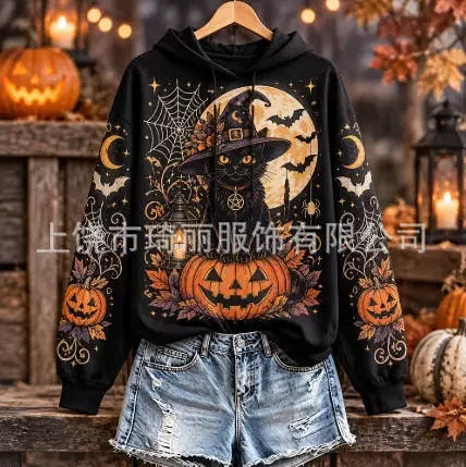 Unbranded Hoodies & Sweatshirts Pullover Hoodie with Skull and Viking Graphic Prints — 21