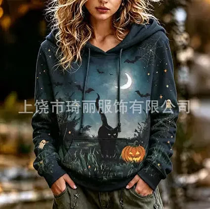 Unbranded Hoodies & Sweatshirts Pullover Hoodie with Skull and Viking Graphic Prints — 29