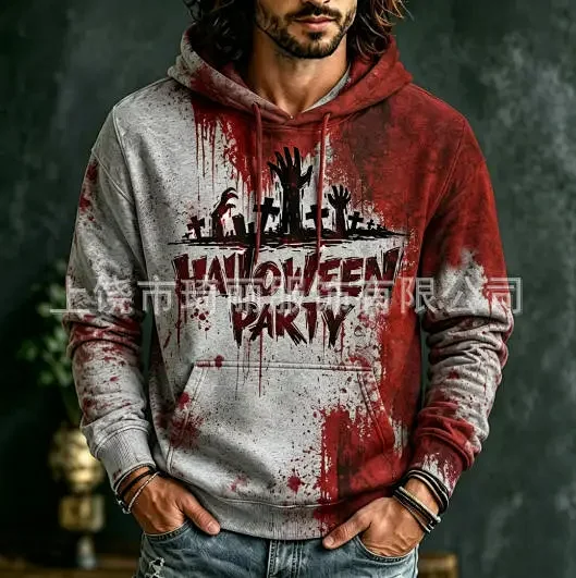 Unbranded Hoodies & Sweatshirts Pullover Hoodie with Skull and Viking Graphic Prints — 32