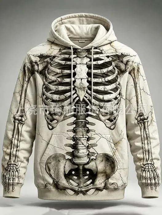 Unbranded Hoodies & Sweatshirts Pullover Hoodie with Skull and Viking Graphic Prints — 33