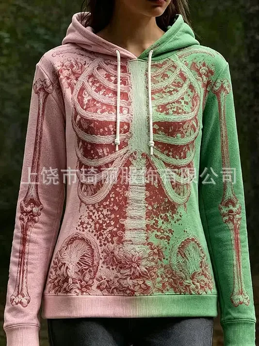 Unbranded Hoodies & Sweatshirts Pullover Hoodie with Skull and Viking Graphic Prints — 17