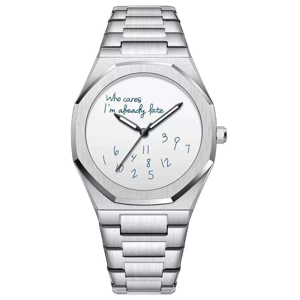 Unbranded Casual Quartz Watch for Men with Creative Digital Graffiti Design, Unique Ins-Style