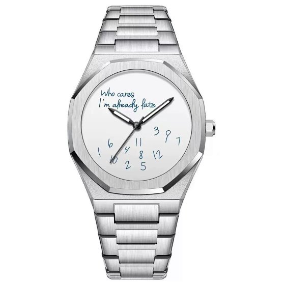 Unbranded Casual Quartz Watch for Men with Creative Digital Graffiti Design, Unique Ins-Style