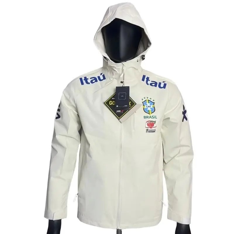 Brazilian football jacket cotton jacket Paris Barcelona Chelsea men's and women's windbreaker with fleece thin design