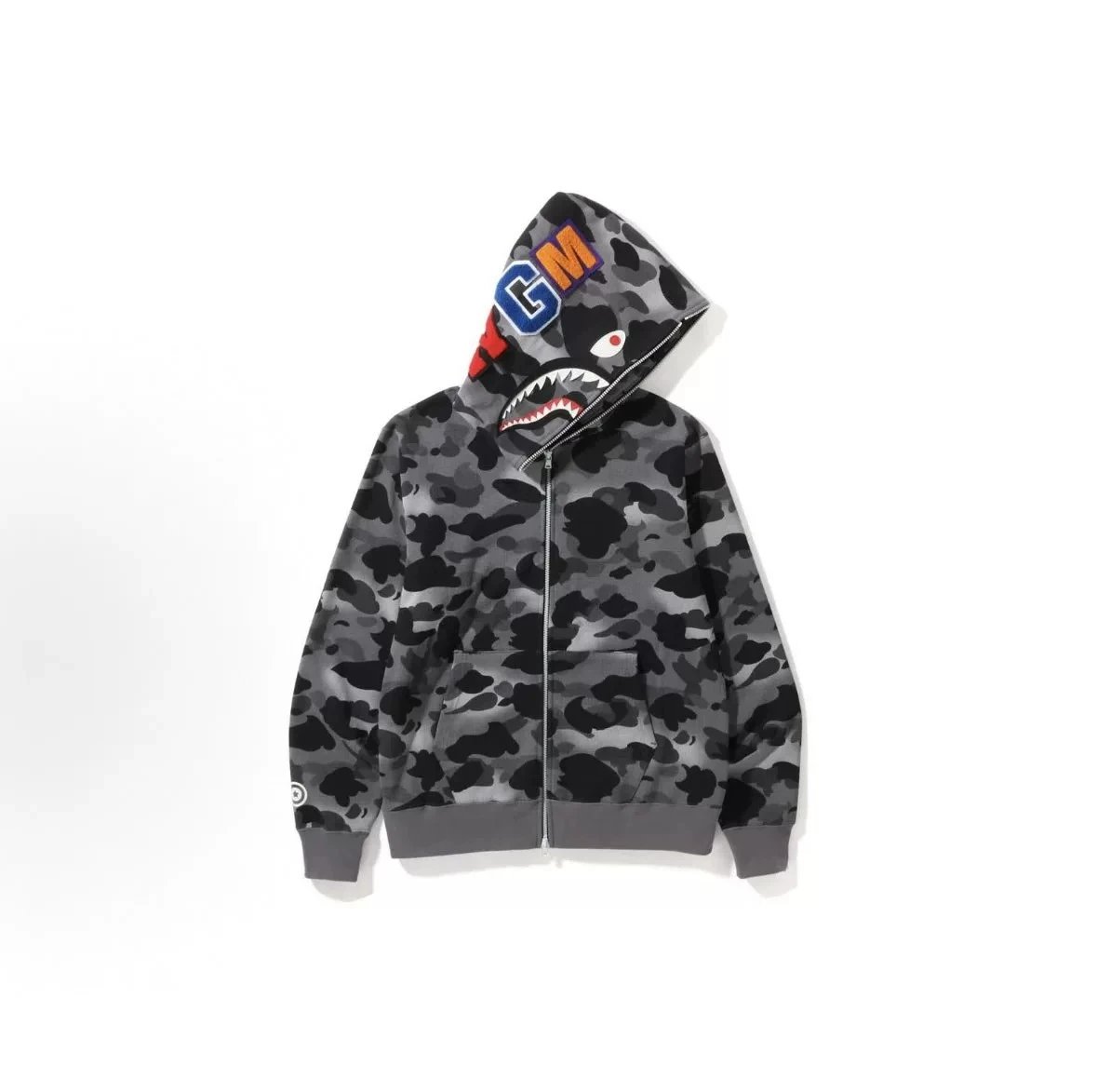 Plaid Black Camo Zip-Up with Glow-in-the-Dark