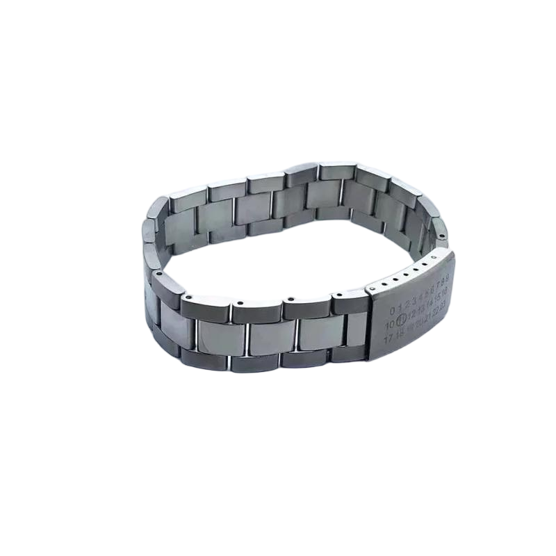 PYC M Style Classic Digital LOGO Strap Bracelet Ins Show Style Extremely Simple Wind Bracelet Titanium Steel Bracelet for Men