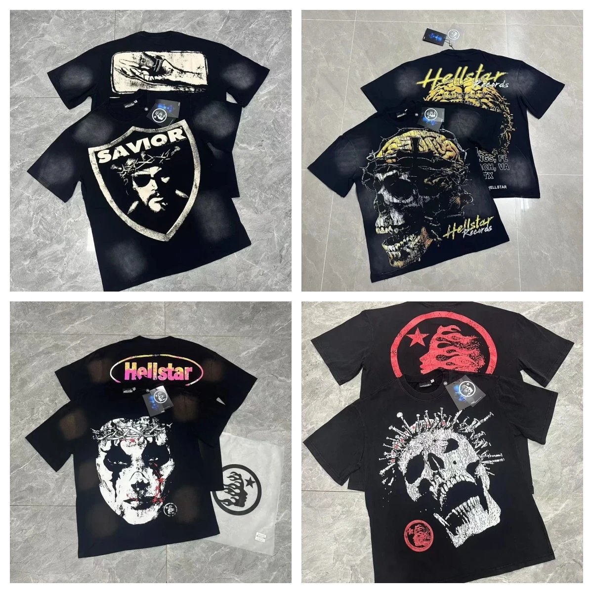 He满印涂鸦印花短袖男女宽松半袖T恤